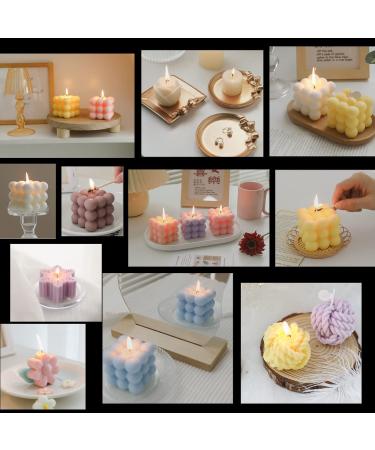 2PCS Vanilla Scented Bubble Cube Candles - Soy Wax, Aesthetic Design for Home Office Decor - Danish Pastel Trendy Room Accents - Buy Online on GoSupps.com