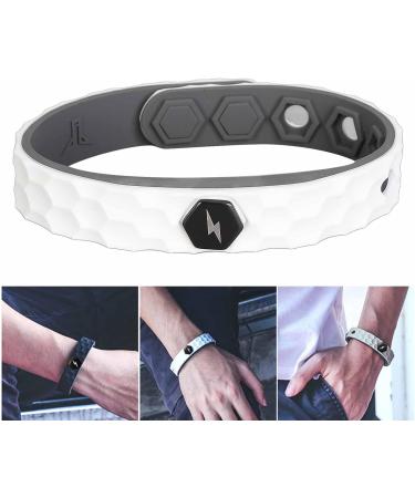 Saluaqui Waterproof Anti-Static Manual Band - Comfortable Light Anion Bracelet for Electrostatic Removal for Men & Women (White) - Buy Online on GoSupps.com