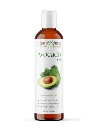 Avocado Oil 4 fl. oz Cold Pressed 100% Pure Natural Carrier For Skin Face and Hair Growth Moisturizer. Perfect For DYI Creams Lotions Lip balm and Soap Making.