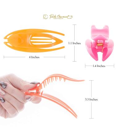 RC Roche 6-Piece Curved Hair Clips - High-Quality Non-Slip Hair Clamps for Women & Girls - Colorful & Durable Hair Accessories - Buy Online on GoSupps.com