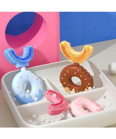 Buy Children's U-Shape Toothbrush - Donut Silicone Brush Head for All-Round Cleaning | Manual Toothbrush for Kids Ages 7-12 | Blue - Buy Online on GoSupps.com