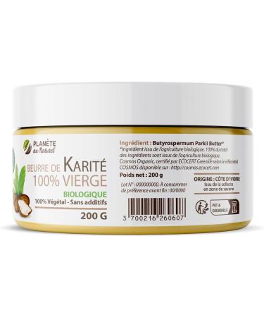 Shea Butter 200g - Organic - 100% virgin - 100% vegetable - without additives - Unrefined - Buy Online on GoSupps.com
