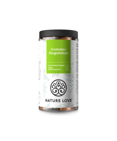 NATURE LOVE Magnesium Gums 120 Gummies no added sugar adults: 188mg of magnesium per day children: 126mg alternative to tablets & capsules vegan and laboratory controlled