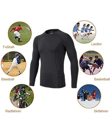 BUYKUD Children's Long Sleeve Functional Shirt - Black Compression Tracksuit for Running & Football - Buy Online on GoSupps.com