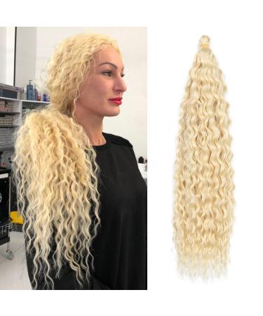 Deep Twist Crochet Hair Waterwell Twist Hair bundle Synthetic curly braided hairstyle hair extension ombre kinky curl braided hair part 22 inch 3 packs 22inch 613#