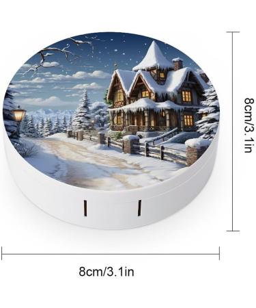 Christmas Winter Contact Lens Case - Portable Travel Storage Box for Happy Holiday Scenes - Buy Online on GoSupps.com