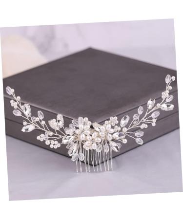 FRCOLOR Pearl Comb Bride Headdress Alloy Hair Comb Decorative Hair Combs Bridal Hair Clip Pearl Floral Hair Barrette Bride Hair Accessory Pearl Hair Pin White Hair Accessories Rhinestones - Buy Online on GoSupps.com