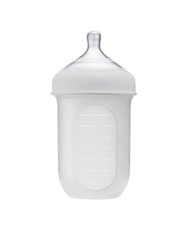 Boon NURSH Reusable Silicone Pouch Bottles  8 Ounce (Gray)