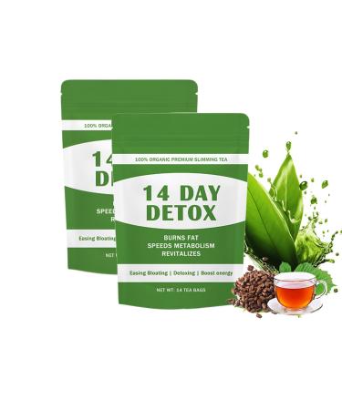 Tisane Minceur Base De Plantes (14 Jours) - D tox Ventre Raffermissement Naturel Du Ventre Et Soutien La Gestion Du Poids(2PC)