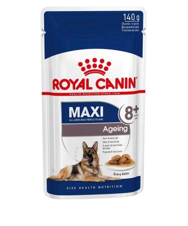 ROYAL CANIN Moist Food Maxi Age 8+ Pieces of Meat in Senior Dog Sauce by Big Race - Box 10 x 140g (Bags)