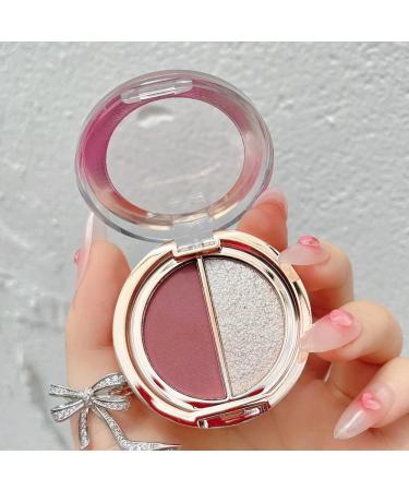 Timipoo Double Color Eye Shadow Palette | High Pigment Matte Shimmer Metal Powder | Waterproof & Long-lasting (03 Rose Powder) - Buy Online on GoSupps.com