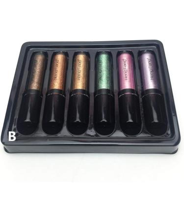 kishi 6 Colors Eyeshadow Set Metal Liquid Eyeshadow Magnificent Metals Glitter and Glow Liquid Eyeshadow Sustainable Outstanding B:7-12# - Buy Online on GoSupps.com