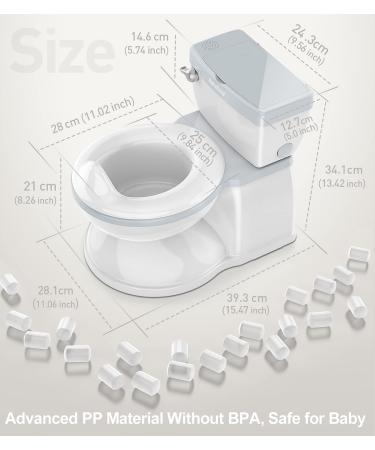 BabyBond Potty Training Toilet | Realistic Flushing Sound | Removable Pot | Toddler Seat with Storage Tank | Ages 1-3 | White/Grey - Buy Online on GoSupps.com