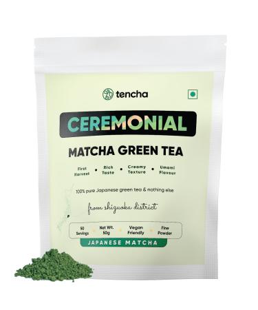 Tencha Matcha Japanese Matcha Green Tea Powder Sourced from Shizouka Japan Vegan No Artificial Sweeteners (Ceremonial Grade Matcha 50 Servings)