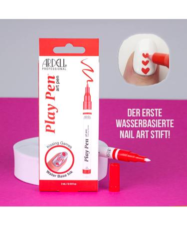 Ardell Nailart Play Pen - Red Nail Polish Pen for French Designs & Patterns No UV Lamp Required - Precision Thin Brush Nail Pen - Buy Online on GoSupps.com