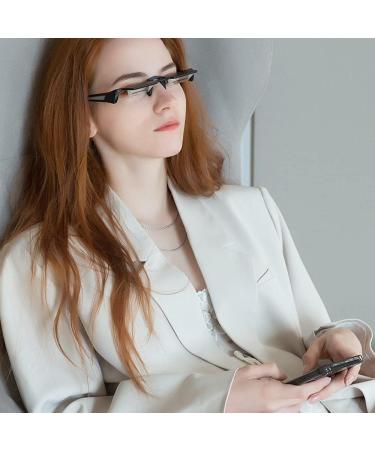 Lazy Glasses - Horizontal Prism Reading Glasses for Lying Down | Upside Down 90 Degree Glasses for Bed Reading (Black - Buy Online on GoSupps.com