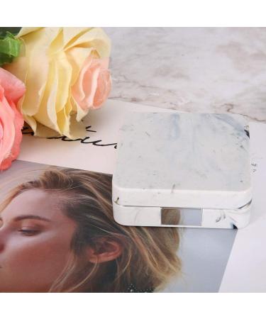 Wifehelper Square Contact Lens Container with Mirror - Stylish Marble Outer Box & Golden Glass Holder for Color Contacts - Perfect for Travel & Shower - Buy Online on GoSupps.com