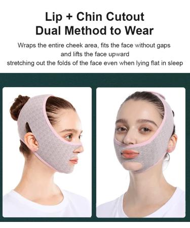 V Line Lifting Sleep Mask - Double Chin Reducer - V Shaped Slimming Face Mask - Pink - Buy Online on GoSupps.com