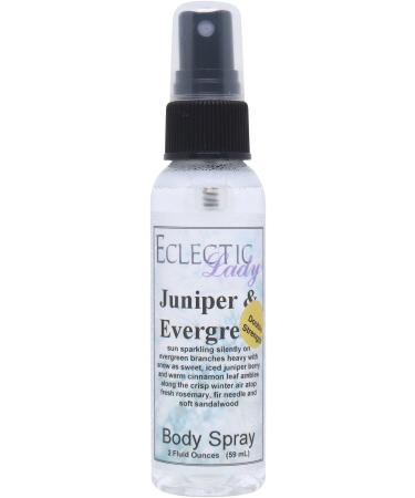Juniper and Evergreen Body Spray (Double Strength) 2 ounces Body Mist for Women with Clean Light & Gentle Fragrance Long Lasting Perfume with Comforting Scent for Men & Women Cologne with Soft 2 Fluid Ounces (Double Strength)
