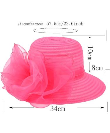 Lady Church Derby Dress Cloche Hat Fascinator - Rose Tea Party Wedding Bucket Hat - Buy Online on GoSupps.com