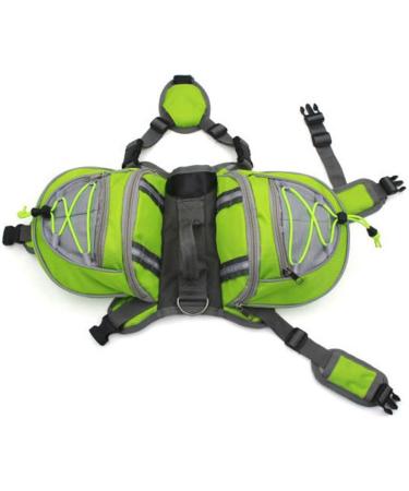 XIAOYU Dog Backpack | Adjustable Saddle Bag Harness Carrier for Travel Hiking & Camping - Green MM Green - Buy Online on GoSupps.com