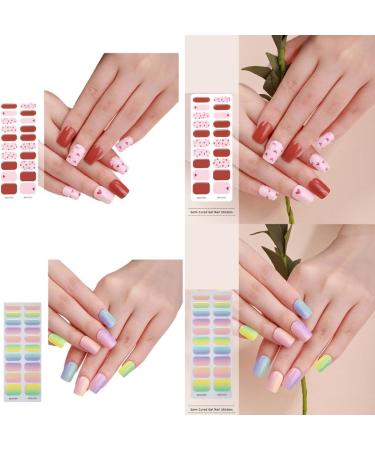 Semi Cured Gel Nails Stickers Full Wrap Nails Polish Strips French Style Gel Nail Strips Nails Art Decortions BSS0357 - Buy Online on GoSupps.com