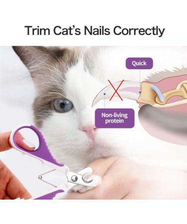 Cat Nail Clippers Easy to Use Pet Nail Trimmers for Small Animals Cat Claw Cutters Scissors for Guinea Pigs Birds Puppies Kittens Gerbils Ferrets Hamsters and Rabbits Purple White - Buy Online on GoSupps.com