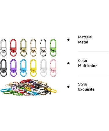 Colorful Metal Lobster Clasp Hooks with Key Rings - 12 Colors (36 Pieces) | DIY Bag Key Chains & Jewelry Making Accessories - Buy Online on GoSupps.com
