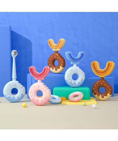Buy Children's U-Shape Toothbrush - Donut Silicone Brush Head for All-Round Cleaning | Manual Toothbrush for Kids Ages 7-12 | Blue - Buy Online on GoSupps.com