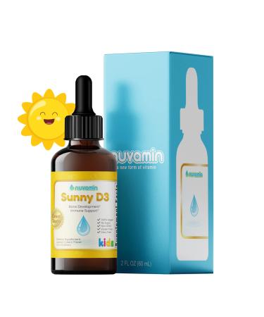 Nuvamin  Liquid Liposomal Vitamin D Drops for Baby Toddlers Kids & Adults 1200 IU/mL 2 Fl.Oz (60ml) 120 Daily Serving Great Taste - All Natural - Vegan - Superior Absorption Lemon Flavor