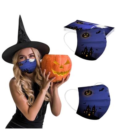 3 Ply Disposable_Face_Mask with Halloween Cute Pattern Design Comfortable Covers Suitable For Adults Outdoor Use Protection