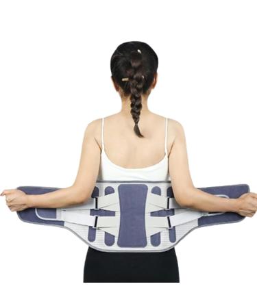 Back Support Belt Lower Back Stretcher Lumbar Traction Device Lower Back Support Brace for Men Women Back Reliever Spinal Belt Blue K