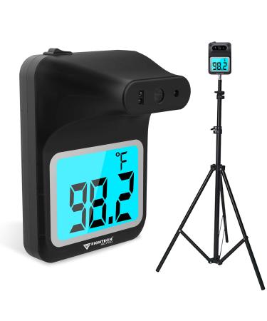 2022 Wall Thermometer with Stand | Infrared Forehead Wall Mounted Thermometer with Tripod |Bluetooth Non-Contact Instant Reading Digital Temperature Detector | Batteries Included (Black)