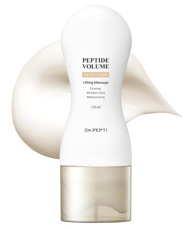 DR. PEPTI Peptide Volume Neck Cream - 2-in-1 Age-Defying Neck Creams for Tightening and Firming w/Built-in Gua Sha Neck Massager Power Lift Neck Contour Cream with Collagen & Peptides 4.2 fl oz