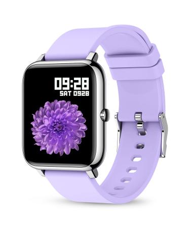 Smart Watch, KALINCO Fitness Tracker with Heart Rate Monitor, Blood Pressure, Blood Oxygen Tracking, 1.4 Inch Touch Screen Smartwatch Fitness Watch for Women Men Compatible with Android iPhone iOS Purple