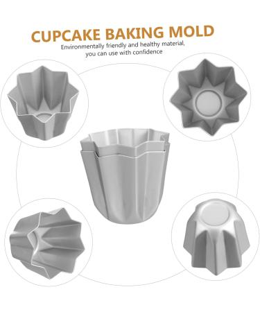 PRETYZOOM 6 Pcs Octagonal Cake Mold Baking Pan Roasting Pan Mini Paper Cups Cake Baking Mold Dessert Non Stick 7.5x7.5x6.5cmx3pcs Silverx3pcs - Buy Online on GoSupps.com