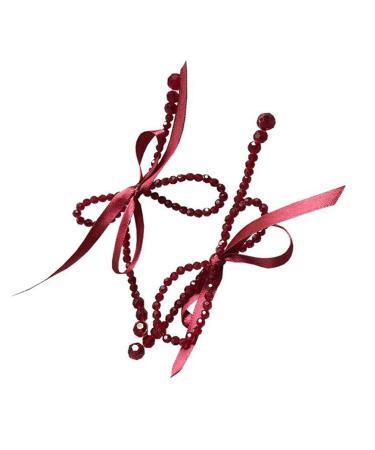 Feyley earrings end-of-the-counter red earrings exaggerated loop crystal loop tassel long drop earrings jewelry for women and girls