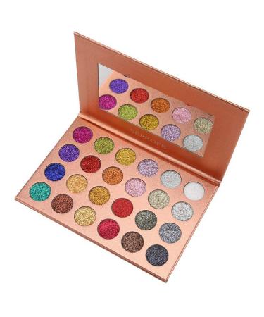24 Color Pressed Glitter Eyeshadow Palette | Metallic Highly Pigmented Waterproof Long Lasting Shimmer - Shop Internationally! - Buy Online on GoSupps.com