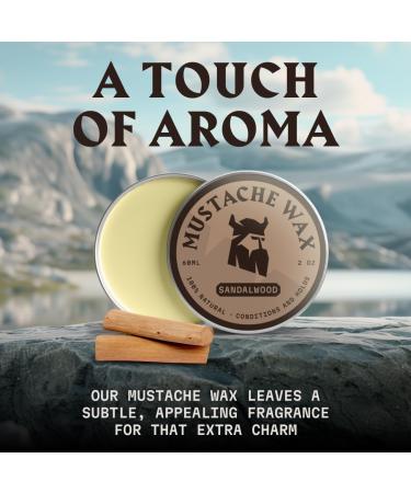 Striking Viking Mustache Wax and Comb Kit - 2 Ounce - Strong Hold Natural Beeswax - Sandalwood Scent - Men's Beard and Moustache Grooming - Buy Online on GoSupps.com
