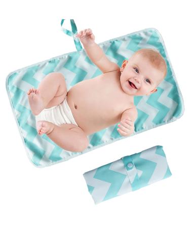 Portable Changing Mat Baby Foldable Travel Changing Mat Infant Urinal Pad 60cm x 35cm Waterproof Nappy Change Mat for Travel Home Outside - KAMHBE (Blue)