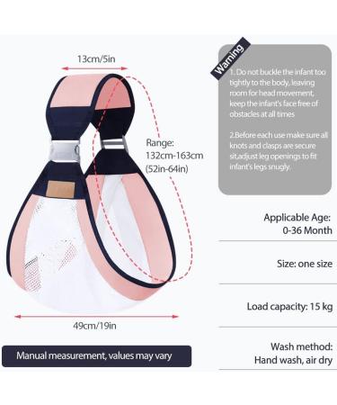 HINATAA Breathable Baby Sling | Adjustable Baby Carrier Wrap with Quick Dry Thick Shoulder Straps | Suitable for 0-36 Months Baby | Pink B - Buy Online on GoSupps.com