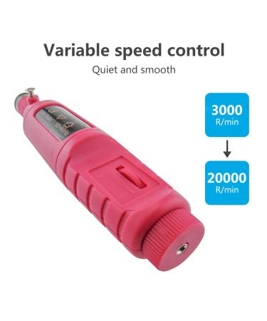 Pinkiou Portable Electric Nail Drill Set - Manicure & Pedicure Kit with 6 Nail Drill Bits - Red - Buy Online on GoSupps.com