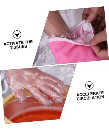 Housoutil 1 Set Hand and Foot Care Set Paraffin Bath Liners Bath Accessories Soothing Skin Warmer Japanese Hair Stick Sand off Mitt Pink Work Scrub Spa Plastic Gloves (foot Covers) 17.5x6cm Pink - Buy Online on GoSupps.com