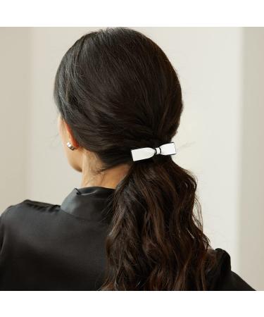Elegant Bow Tie Kawaii Hair Clips 2 Pack - Metal Matte Hairpins for Women and Girls - Japanese Hair Barrettes Accessories (Little Size 2.56x0.67 Inch) - Buy Online on GoSupps.com