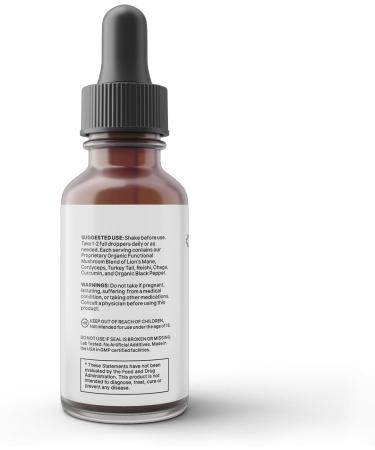 LUV health Neuro Drops Nerve Pain Support & Joint Comfort with Lion s Mane Curcumin Cordyceps & Reishi Organic Adaptogens Vegan Non-GMO Made in USA - 2Pack 60 Servings - Buy Online on GoSupps.com