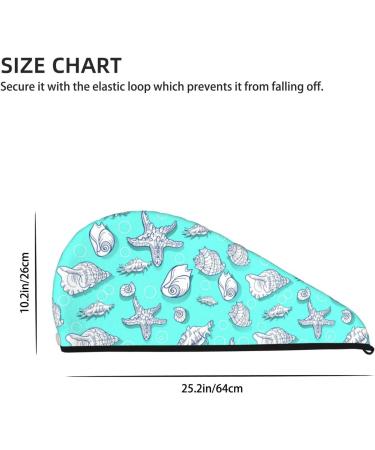 Seashell & Starfish Microfiber Hair Towel - Soft Super Absorbent Coral Velvet Wrap for Long Curly & Thick Hair - Quick Dry Cap for Women - Buy Online on GoSupps.com
