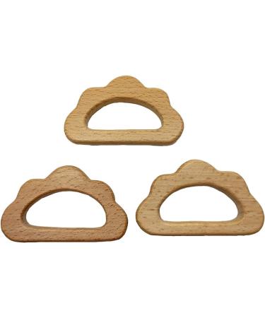 Natural Wood Cloud Teether Toys - DIY Teething Necklace Pendant Set - Buy Online on GoSupps.com