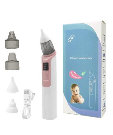 Baby Nasal Aspirator USB Rechargeable Electric Nose Sucker 6 Suction Levels Booger Suction Blackhead Remover Professional Baby Nose Cleaner for Newborn Toddlers and Kids (Pink)
