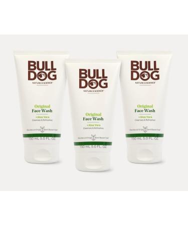 BULLDOG Mens Skincare and Grooming Original Face Wash with Aloe Camelina & Green Tea 5 Fl. Oz. - Pack of 3 - Buy Online on GoSupps.com