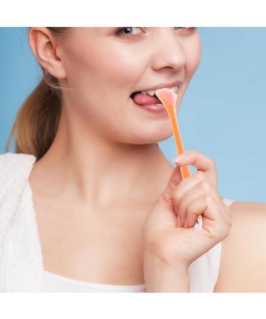 Beavorty Tongue Scraper - Silicone Double-Sided Tongue Cleaners for Oral Care & Bad Breath Elimination | Professional Dental Scraper Kit - Orange - Buy Online on GoSupps.com